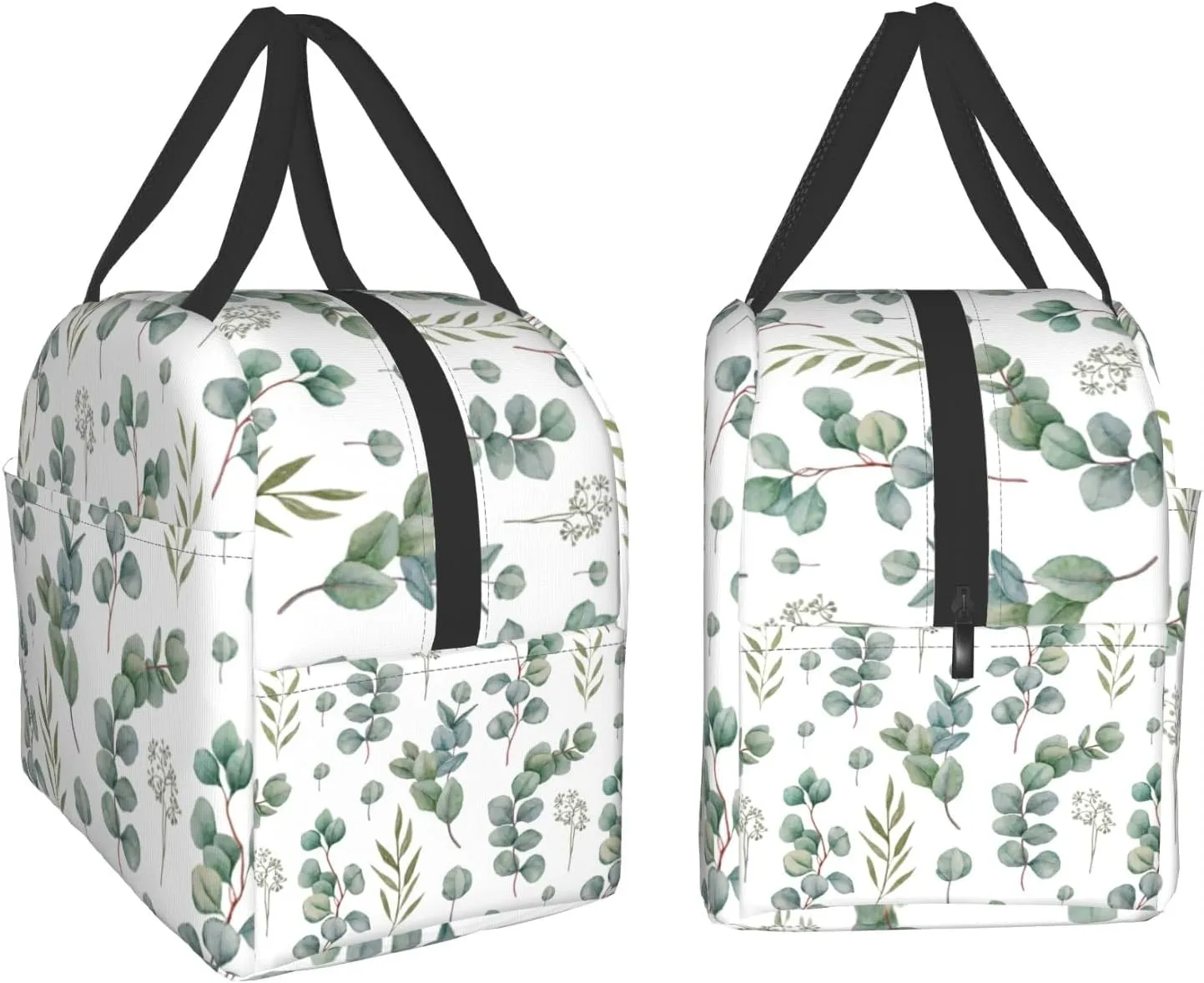 Giwawa Eucalyptus Leaves Lunch Bag Green Leaf Insulated Durable Handbag Portable Cooler Organizer Lunch Box for Work Office Travel Picnic