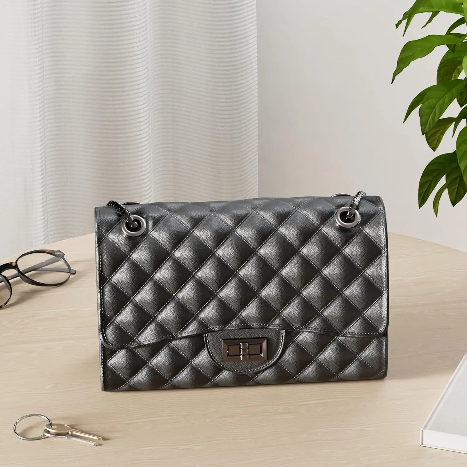 Gladdon Quilted Crossbody Purse for Women Trendy Ladies Shoulder Bag with Chain Designer Purses