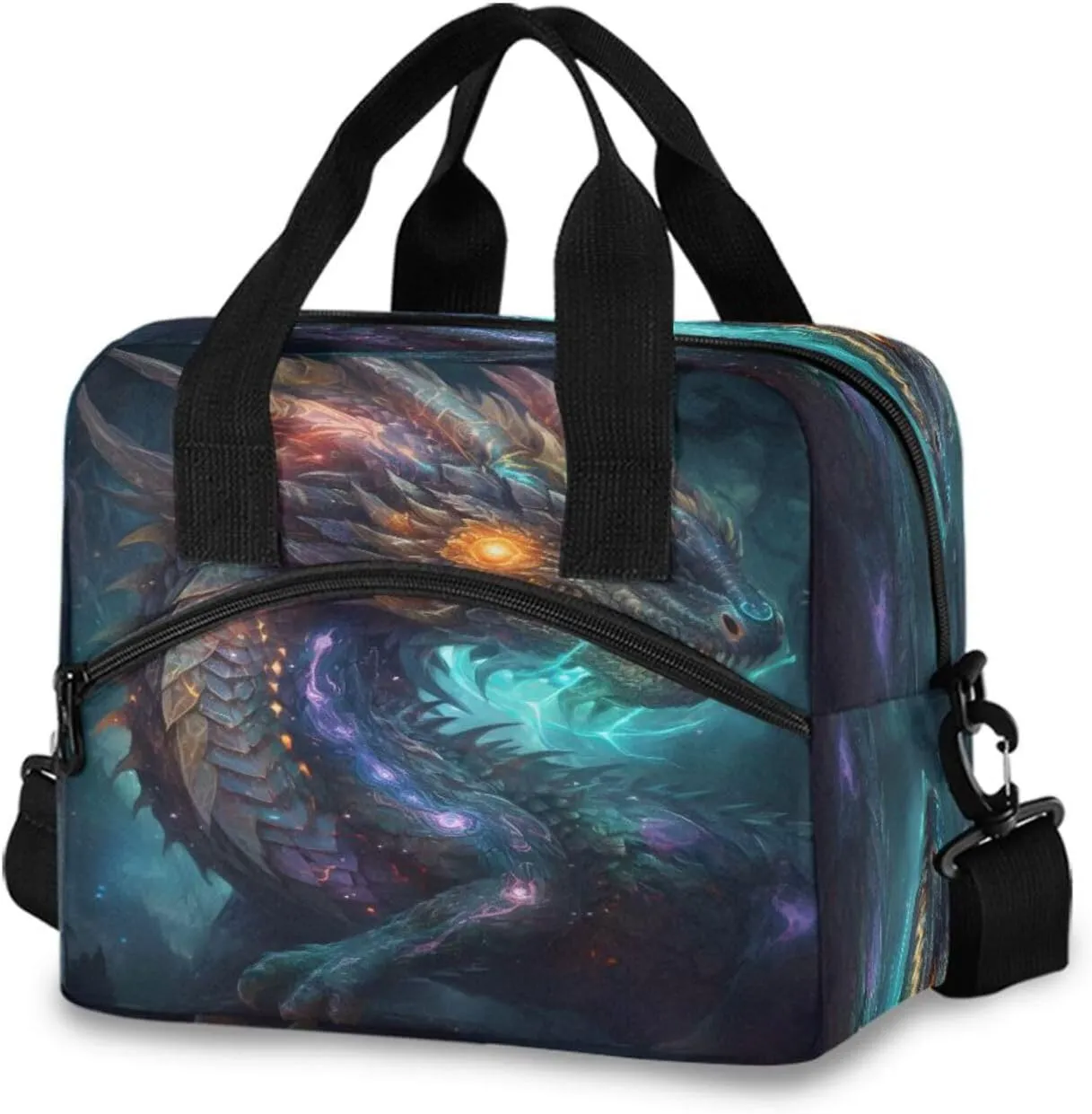 Glowing Dragon Lunch Box for Men Women Adults Insulated Lunch Bag Cooler Bag with Adjustable Shoulder Strap for Work Picnic Travel