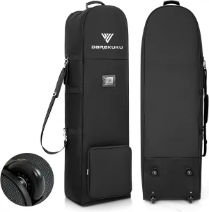 Golf Travel Bags for Airlines with Adjustable Support Rod and Detachable Shoulder Straps, Soft Foldable Golf Club Travel Covers, 900D Heavy Duty Oxford -Universal Size