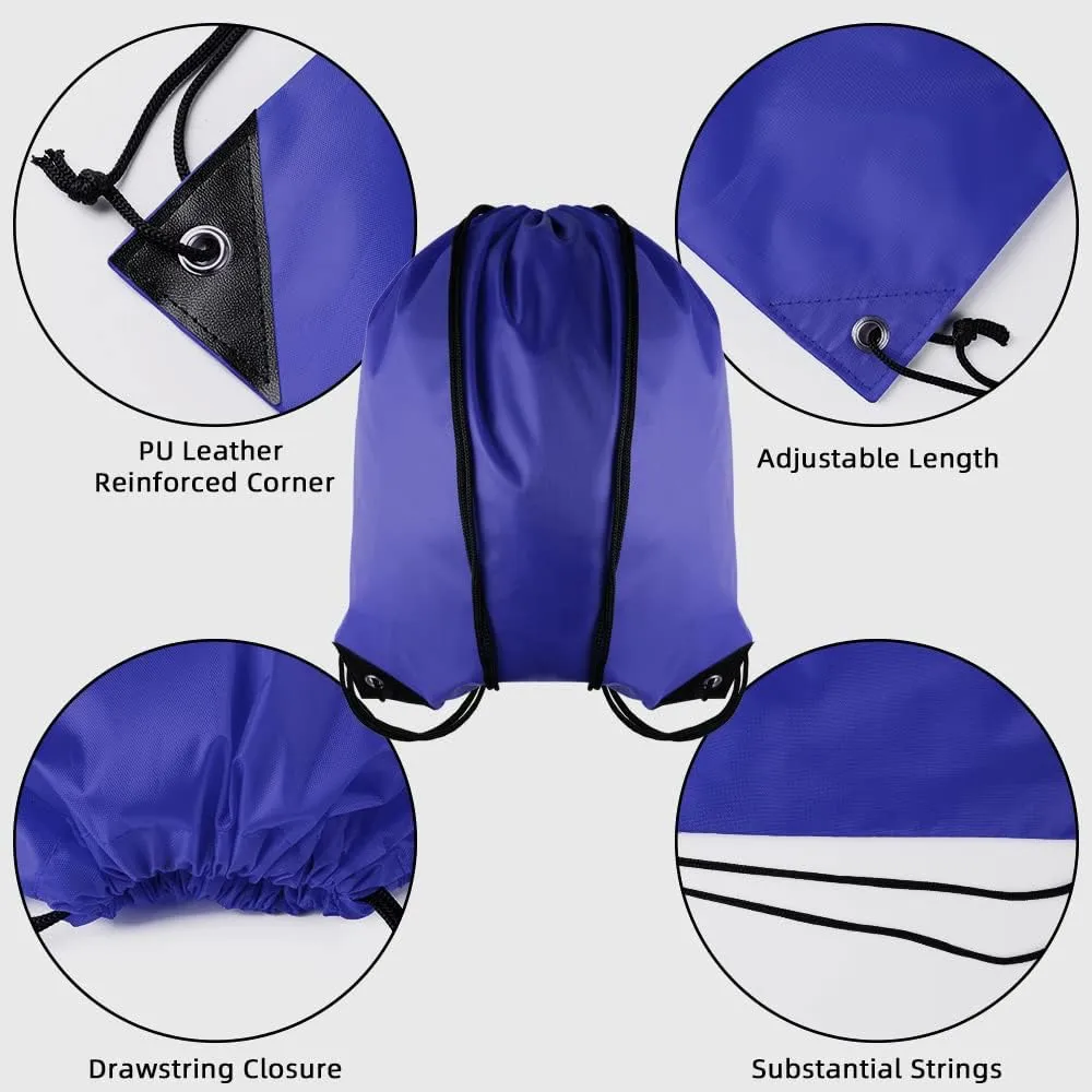 GoodtoU Drawstring Bags Bulk, 60 Pcs Draw String Bags Cinch Bag Drawstring Gym Bag Sackpack Drawstring Backpack for Women Men, Blue
