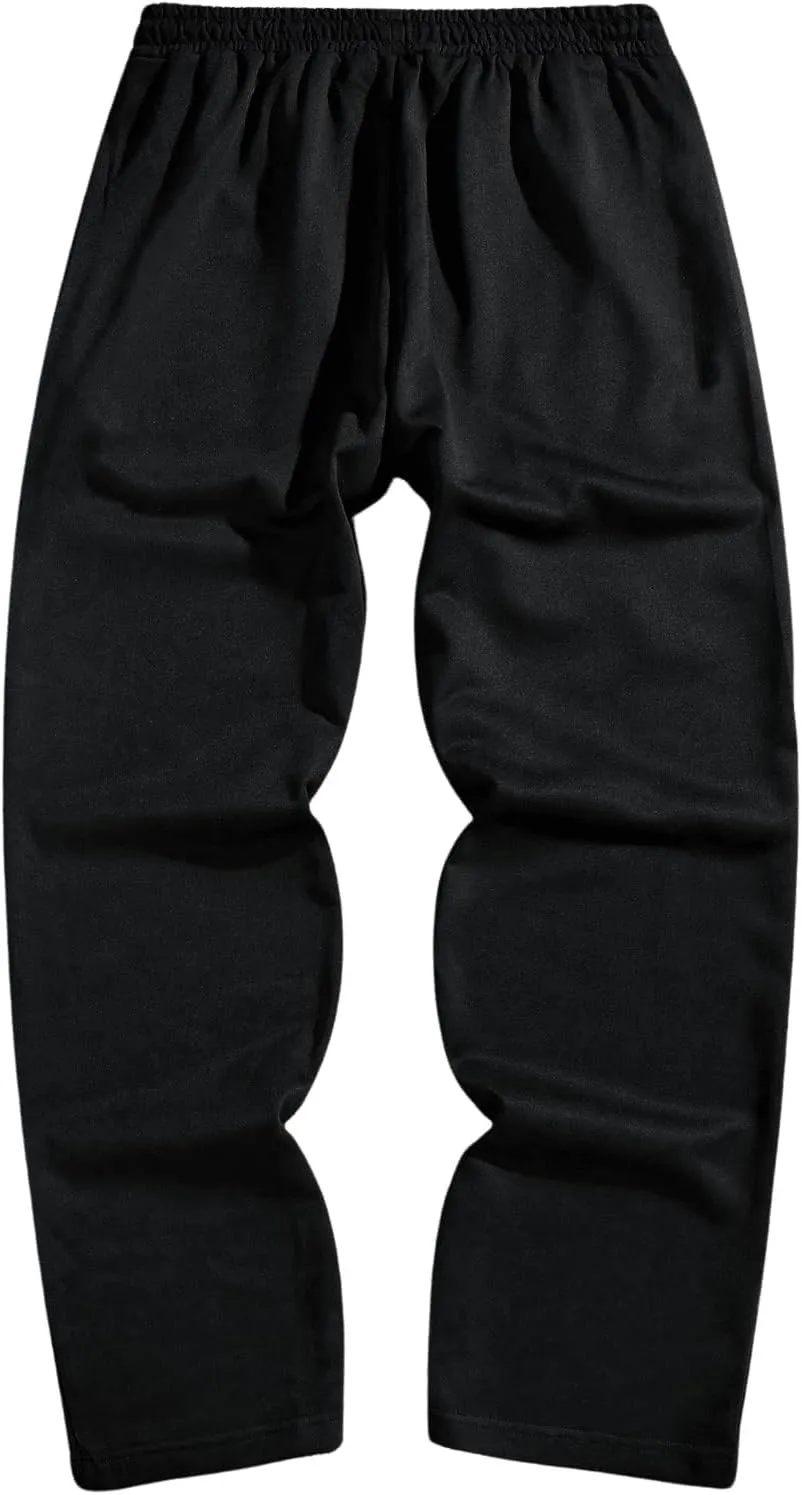 GORGLITTER Men's Graphic Baggy Sweatpants Wide Leg Y2K Drawstring Stacked Jogger Pants with Pockets