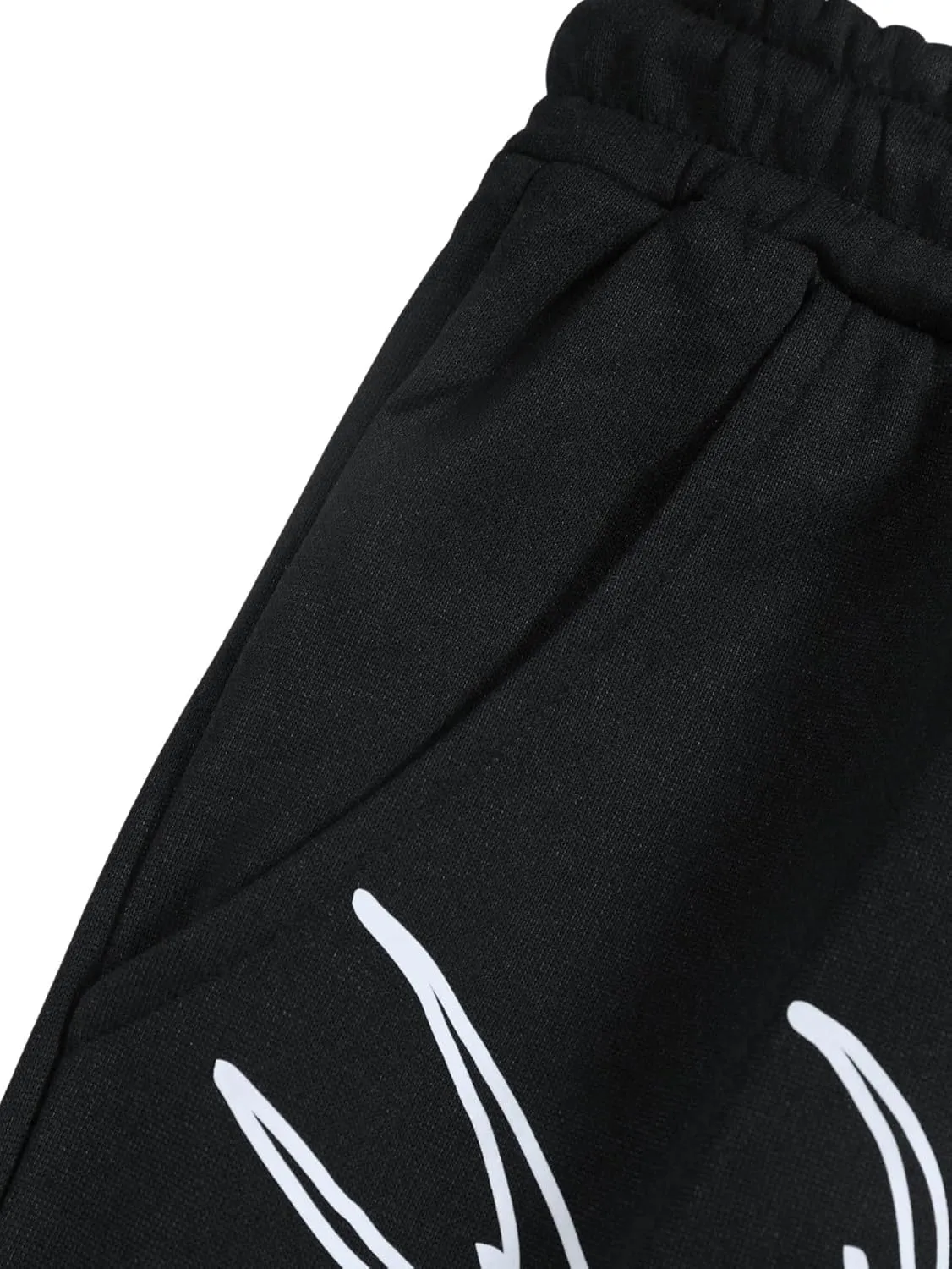 GORGLITTER Men's Graphic Baggy Sweatpants Wide Leg Y2K Drawstring Stacked Jogger Pants with Pockets