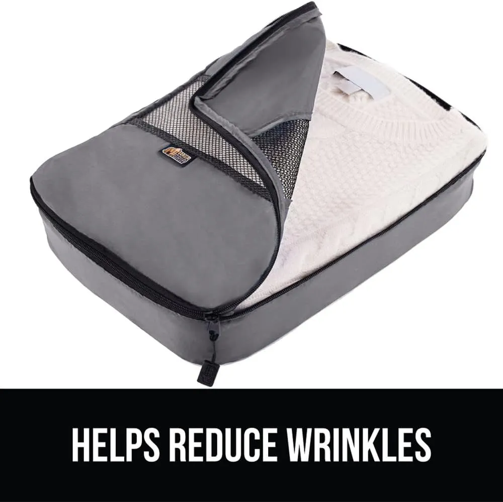 GORILLA GRIP Packing Cubes, Travel Essentials for Suitcase, Mesh Organizer Bags for Clothes Toiletries Shoes and Laundry, Luggage and Carry On Airplane Accessories, Traveling Must Haves, 3 Set Gray