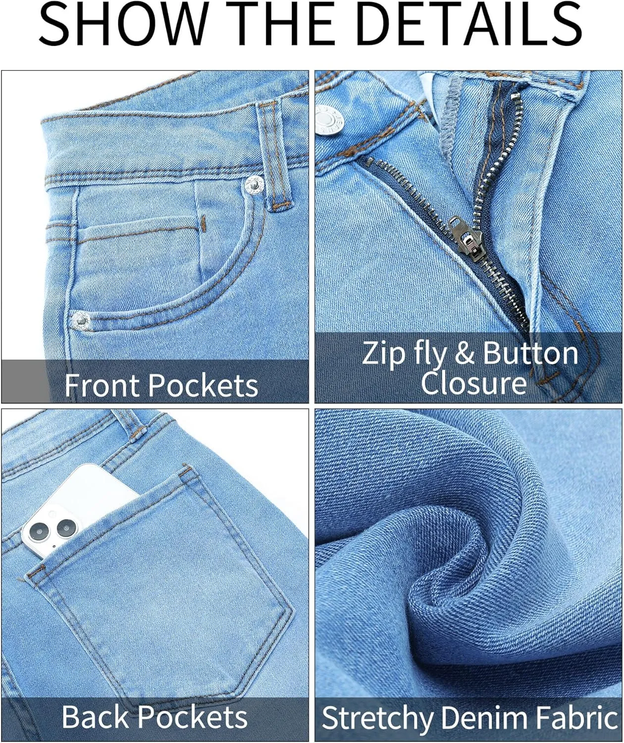 GRAPENT Skinny Jeans for Women High Waist Stretchy Classic High Rise Slimming Jeggings Denim Trousers Pants