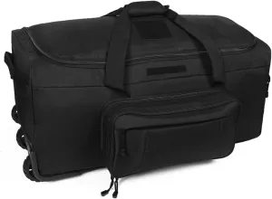 Greencity Duffel Bag Wheels Rolling Deployment Wheeled Military Suitcase Heavy-Duty Extra large deployment bag Capacity 32 Inch，Black