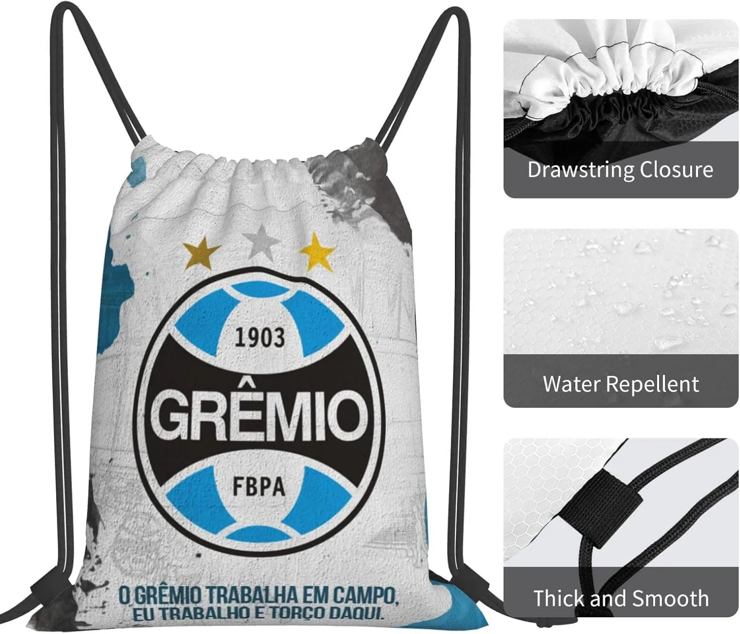 Grêmio Foot-Ball Porto Alegrense Unisex Adult Shoulders Bag Backpack Drawstring Bag for Shopping Swim Camp
