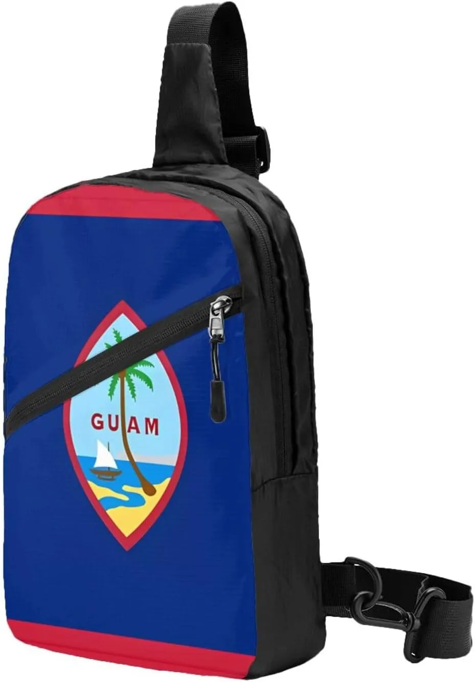 Guam Flag Packable Crossbody Bag Portable Sling Bags Foldable Travel Daypack Reusable Sports Shoulder Backpack Diagonally Chest Bag for Workout