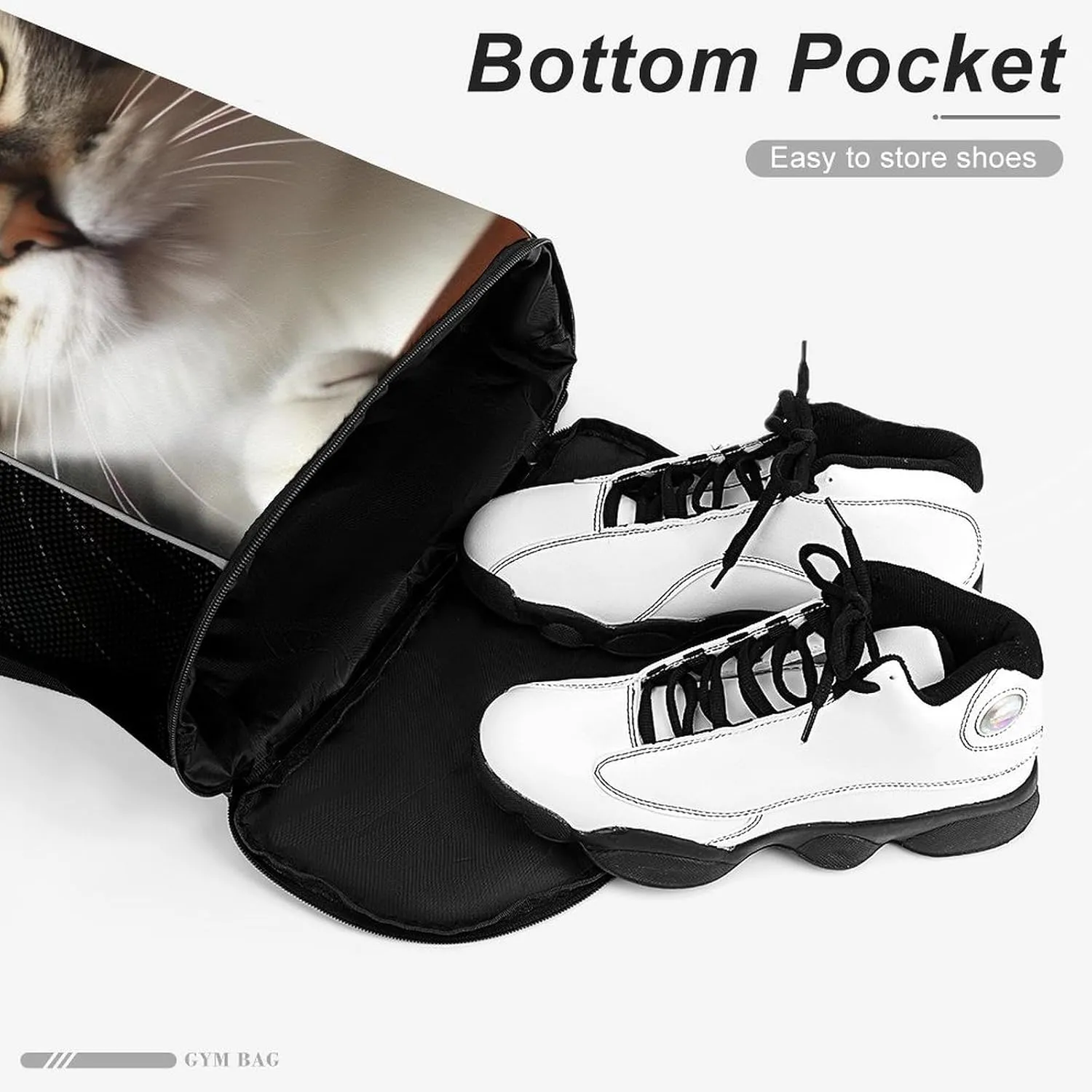 Gym Bag for Women Men A Curious CatTravel Duffel Bag Large Capacity Sports Drawstring Backpack
