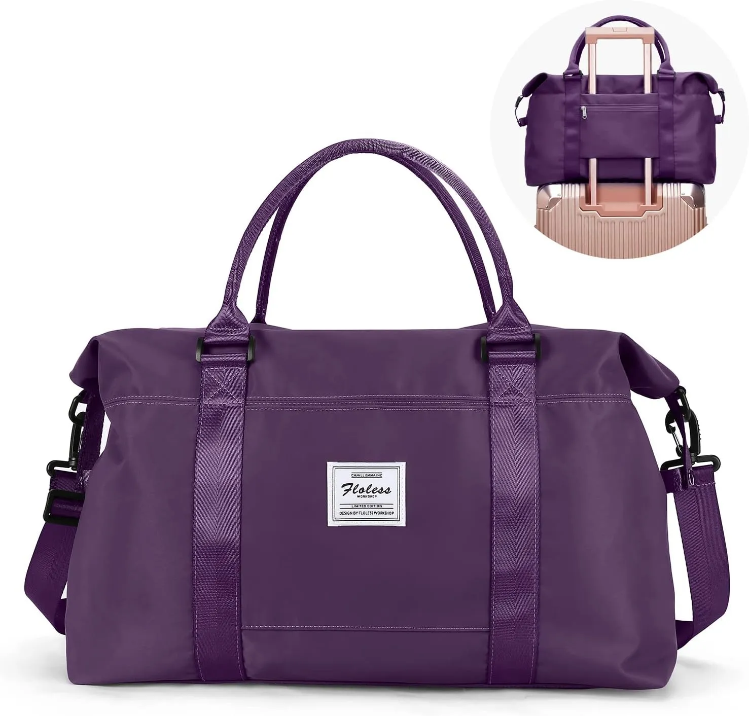 Gym Bag for Women, Travel Duffel Bag,Weekender Overnight Bag with Wet Pocket&Trolley Sleeve,Carry On Personal Item Bag