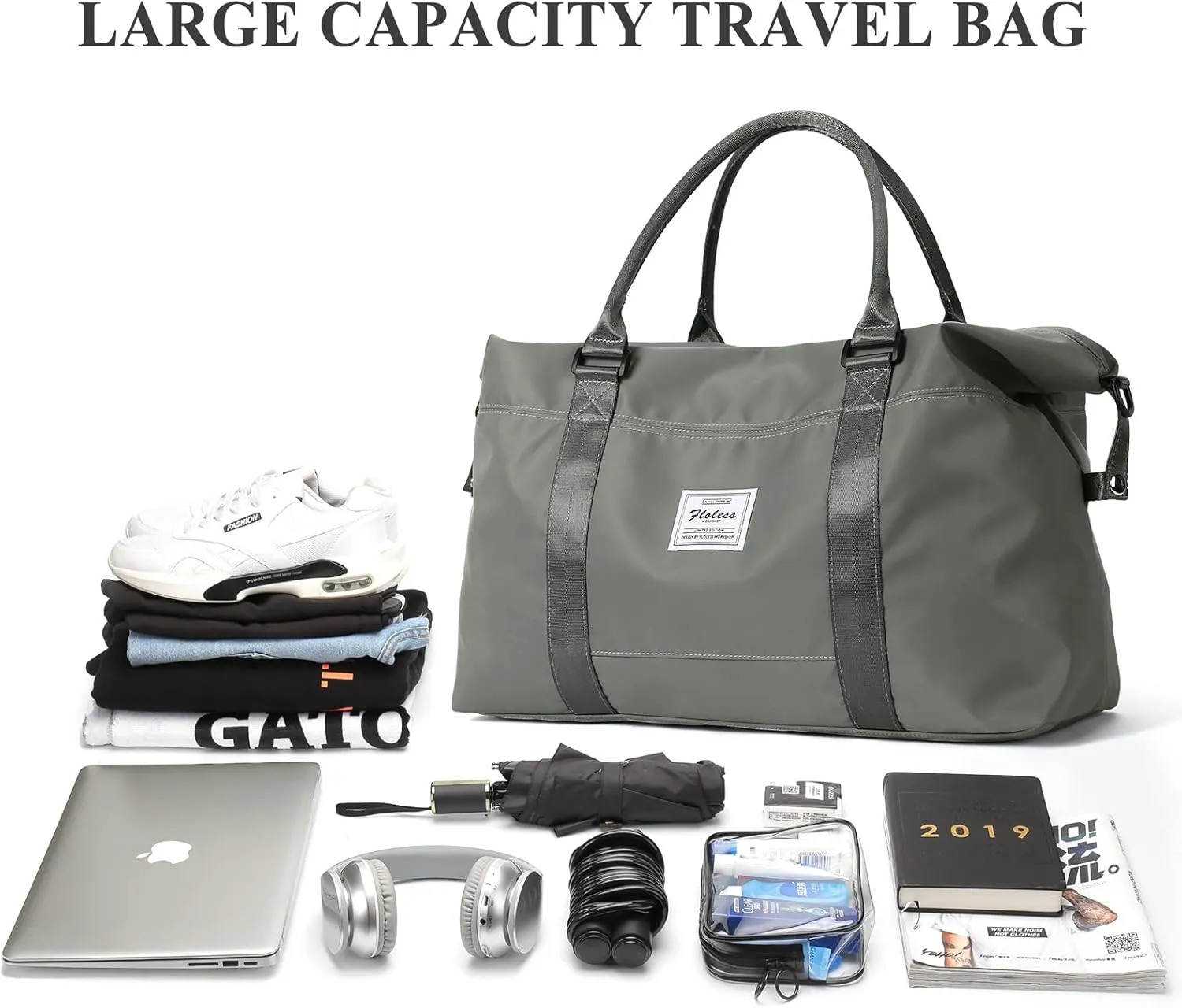 Gym Bag for Women, Travel Duffel Bag,Weekender Overnight Bag with Wet Pocket&Trolley Sleeve,Carry On Personal Item Bag