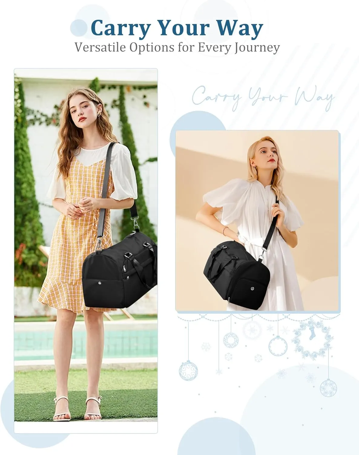 Gym Bag for Women with Shoe Compartment,Travel Duffel Bag for Men Sports Gym Tote Bags Carry on Overnight Bag Personal Item Travel Bag Weekender Bags Swimming Yoga Workout Bag Black