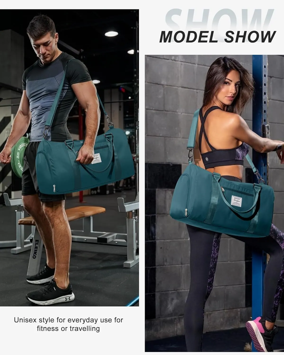 Gym Bag Womens,Travel Duffel Carry on Bag Sport Tote Bag Weekend Overnight Bag