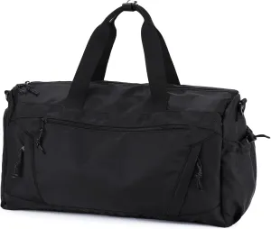 Gym Bag,Vaschy 20in Medium Weekender Overnight Carry on Duffle Bags for Women Men with Shoes Compartments Luggage Sleeve for Travel Black