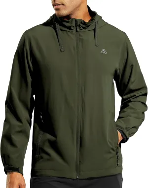 Haimont Men’s Packable Windbreaker with Hood Lightweight Windproof Water Resistant Hooded Jacket for Running Hiking Travel