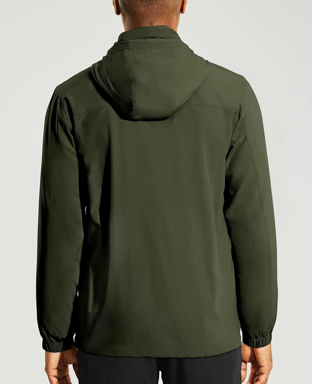 Haimont Men’s Packable Windbreaker with Hood Lightweight Windproof Water Resistant Hooded Jacket for Running Hiking Travel