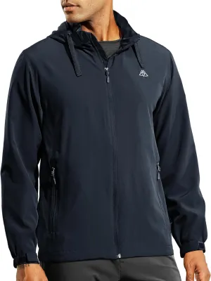 Haimont Men’s Packable Windbreaker with Hood Lightweight Windproof Water Resistant Hooded Jacket for Running Hiking Travel