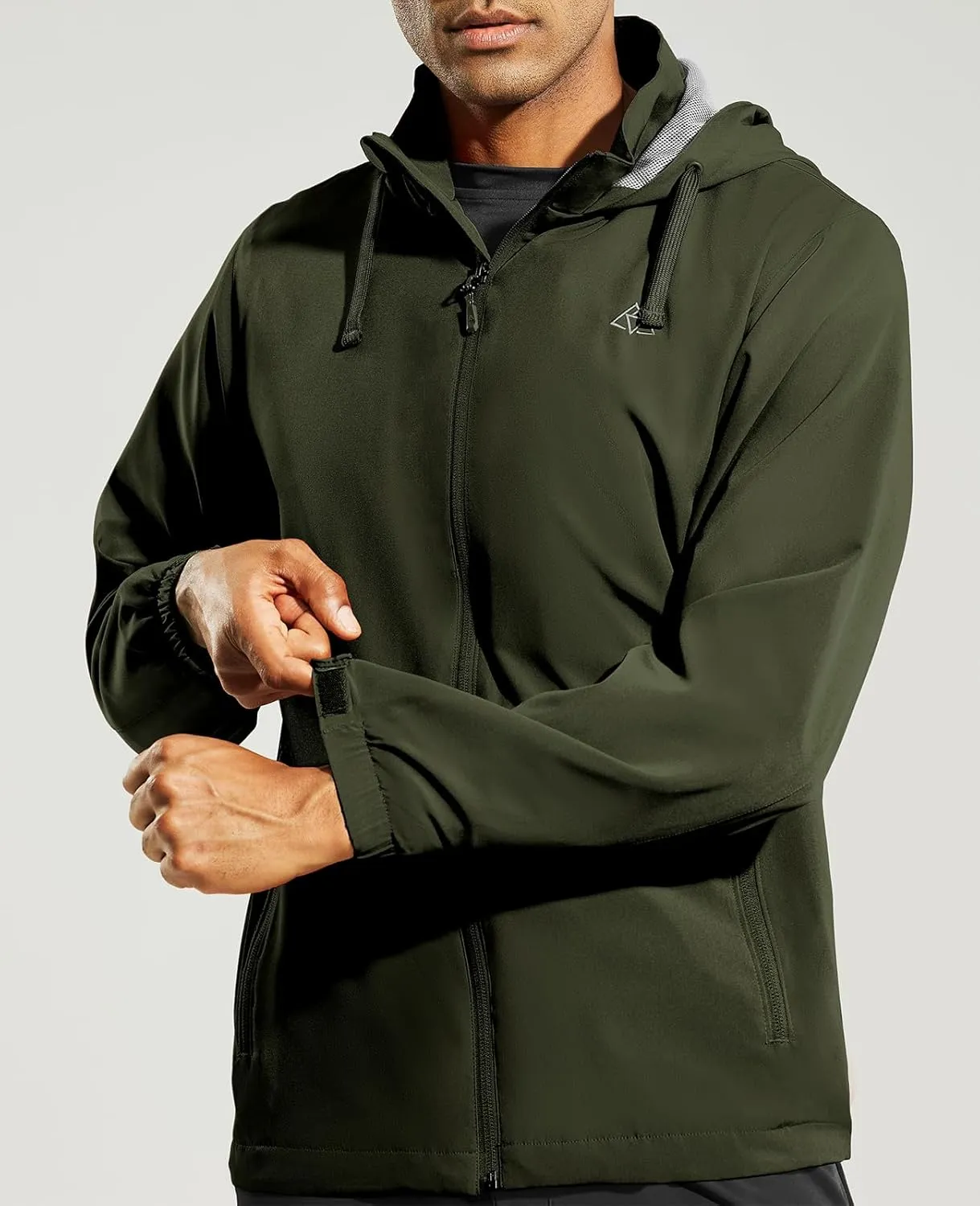 Haimont Men’s Packable Windbreaker with Hood Lightweight Windproof Water Resistant Hooded Jacket for Running Hiking Travel