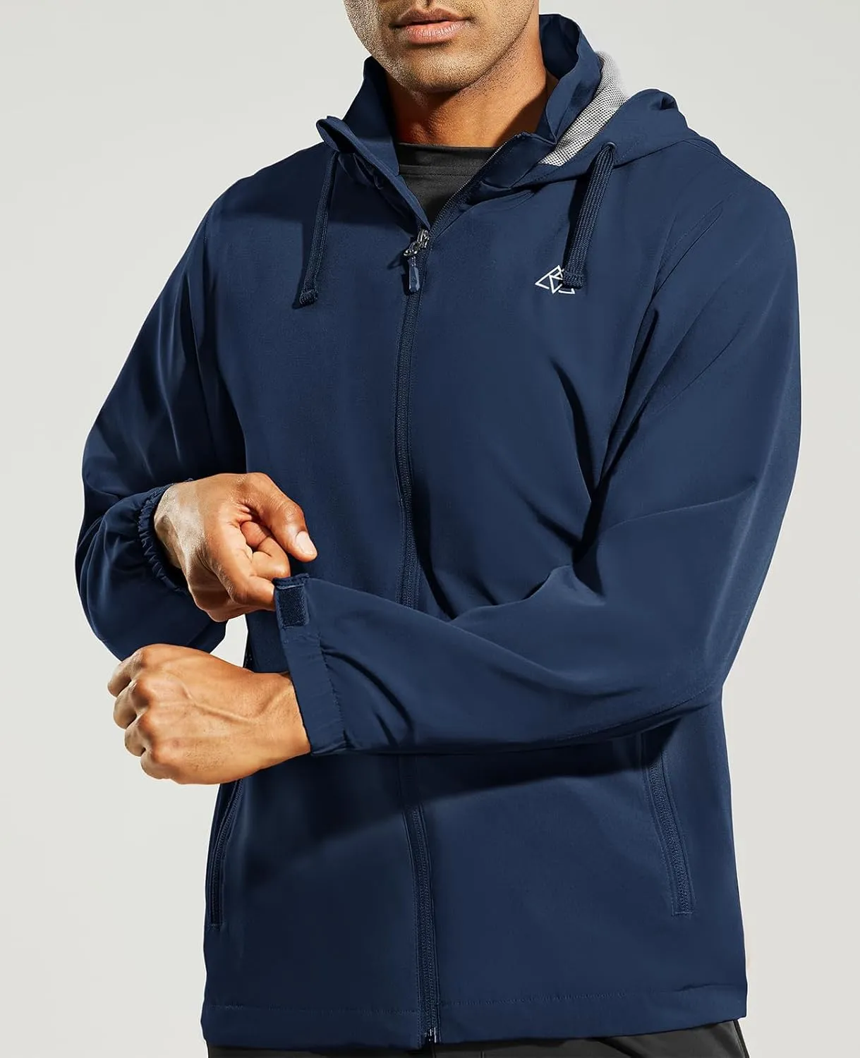 Haimont Men’s Packable Windbreaker with Hood Lightweight Windproof Water Resistant Hooded Jacket for Running Hiking Travel