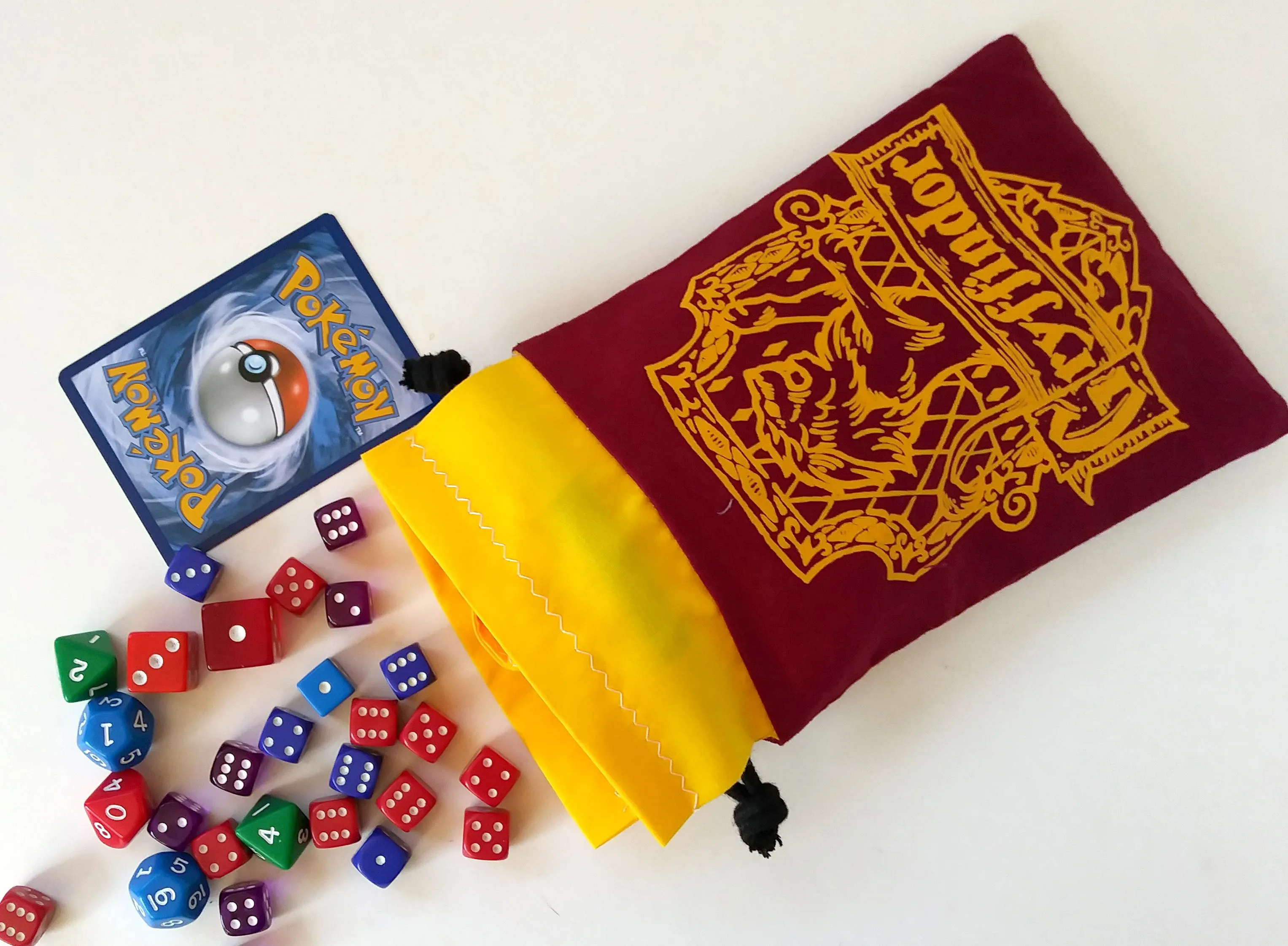Handmade Drawstring bag - Printed Red Gryffindor
