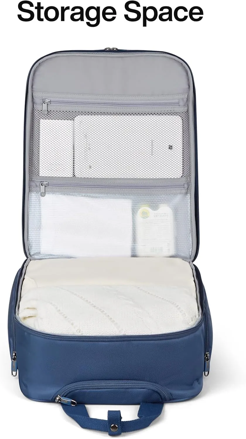 Hanke Softside Underseat Carry On Luggage with Wheels,Travel Luggage Rolling Bag Small Suitcase，Blue, Underseater 16-Inch