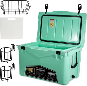Hard Portable Insulated Cooler with Detachable Handle Heavy Duty for Camping, Fishing,Tailgating, Beach, Picnic, Boating, Sports