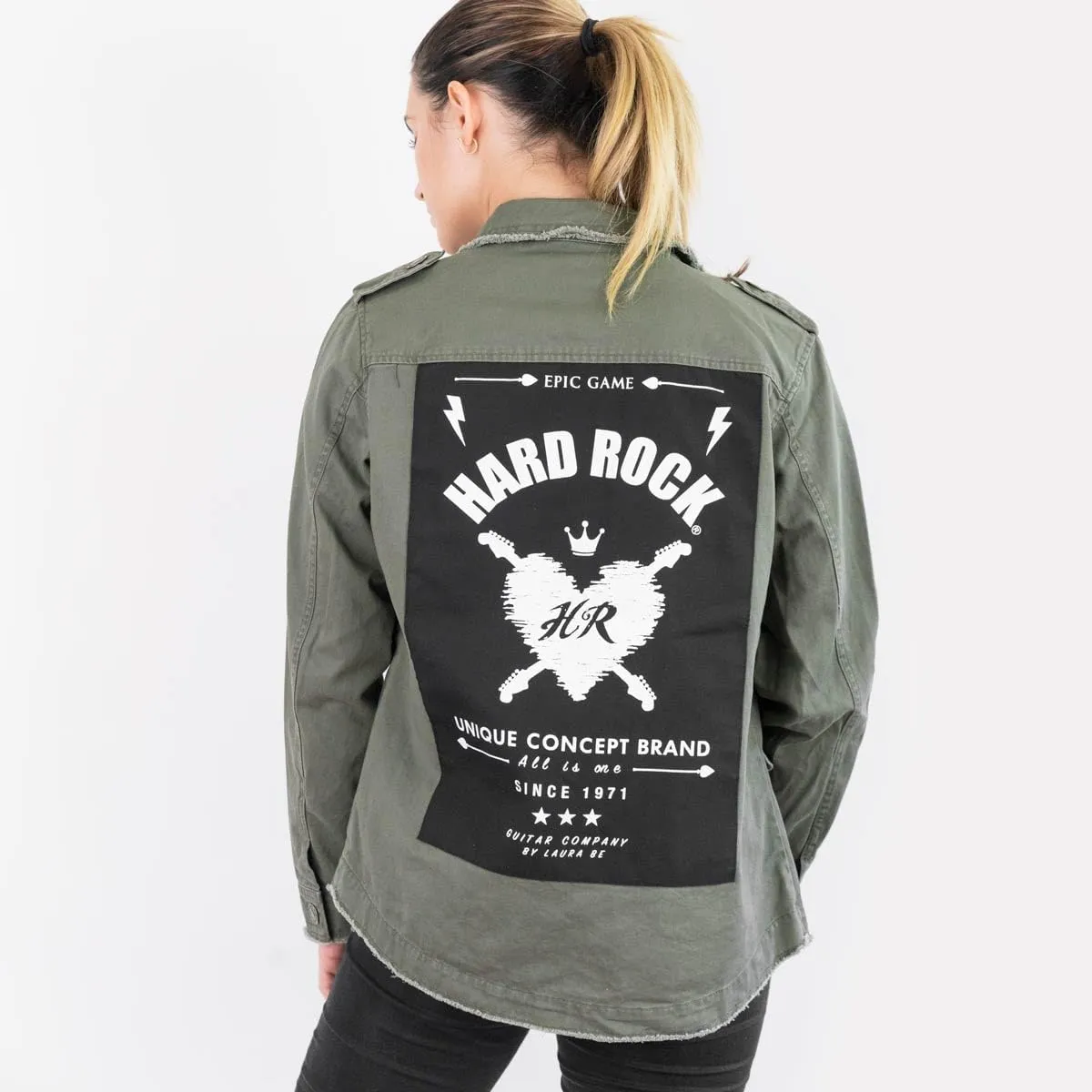 Hard Rock Women's Laura Be Army Jacket Green