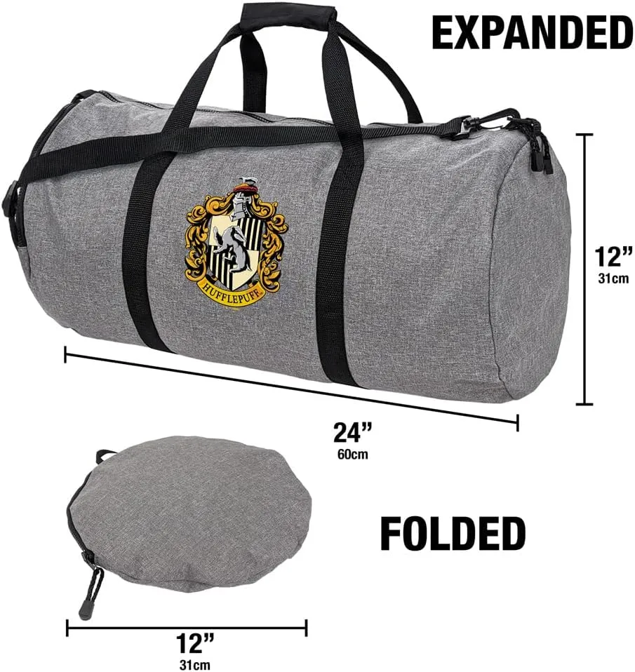 Harry Potter Hufflepuff Crest Lightweight Duffel Bag for Sports and Gym Packable for Travel