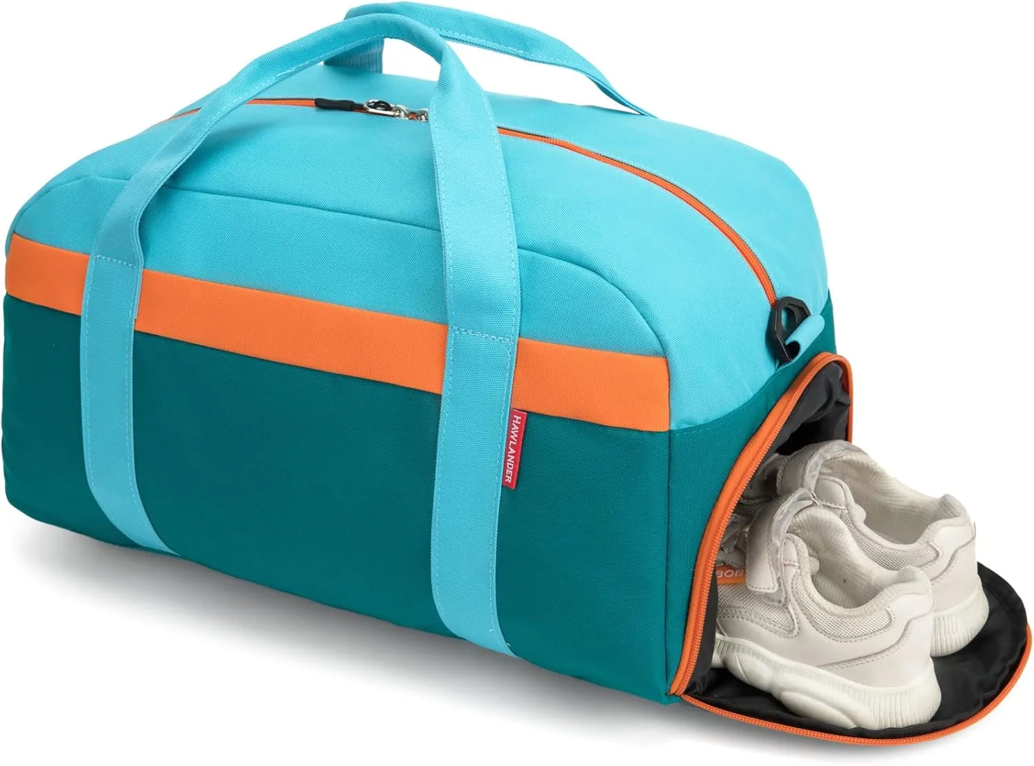 HawLander Kids Duffle Bag for Boys or Girls, Fit School Practice, or Overnight Travel (Blue Green)