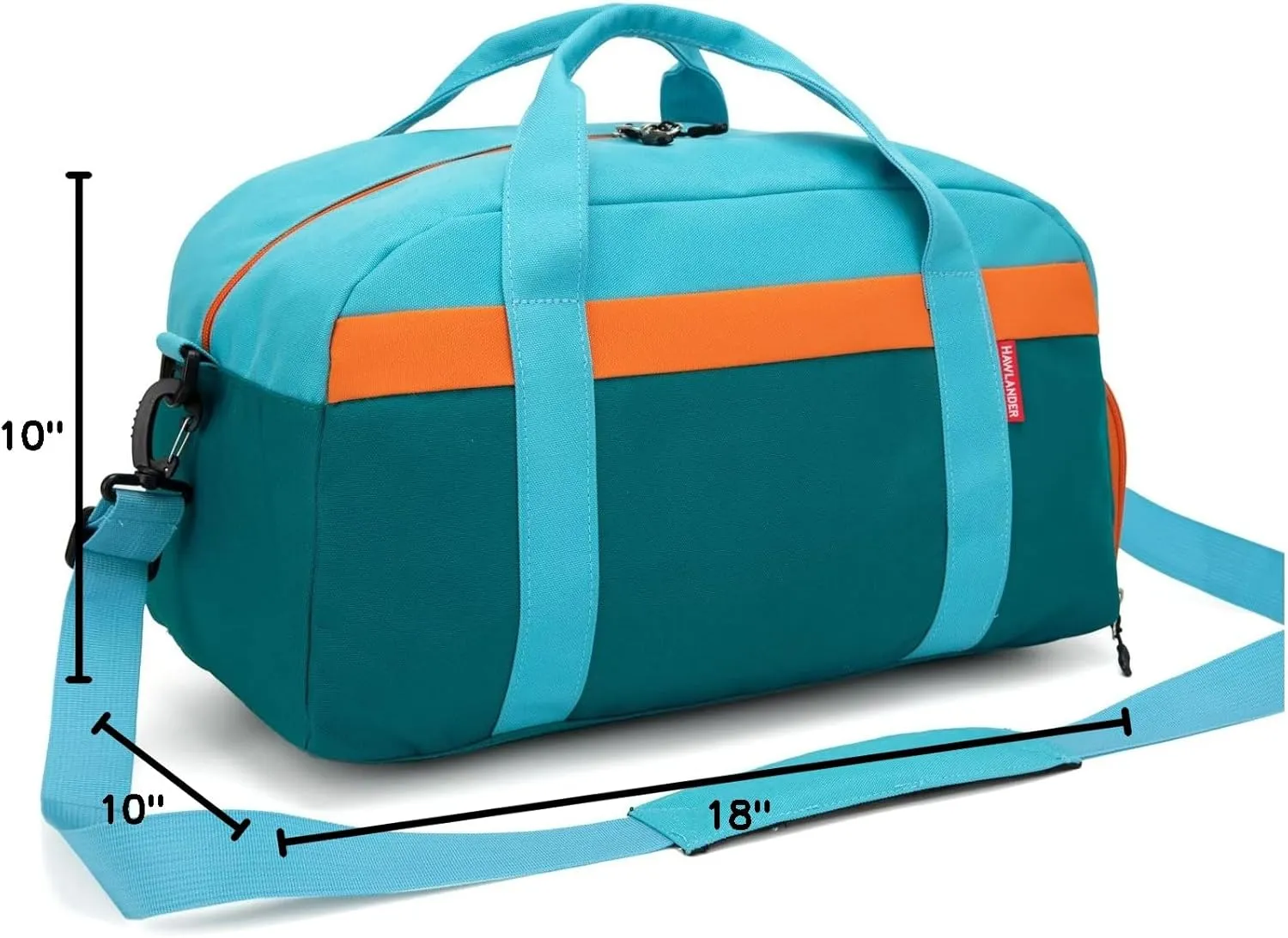 HawLander Kids Duffle Bag for Boys or Girls, Fit School Practice, or Overnight Travel (Blue Green)