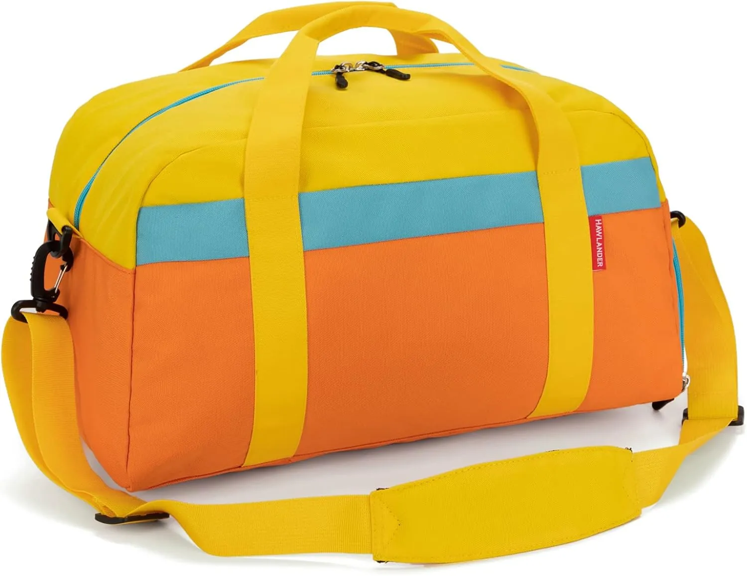 HawLander Kids Duffle Bag for Boys or Girls, Fit School Practice, or Overnight Travel (Orange)