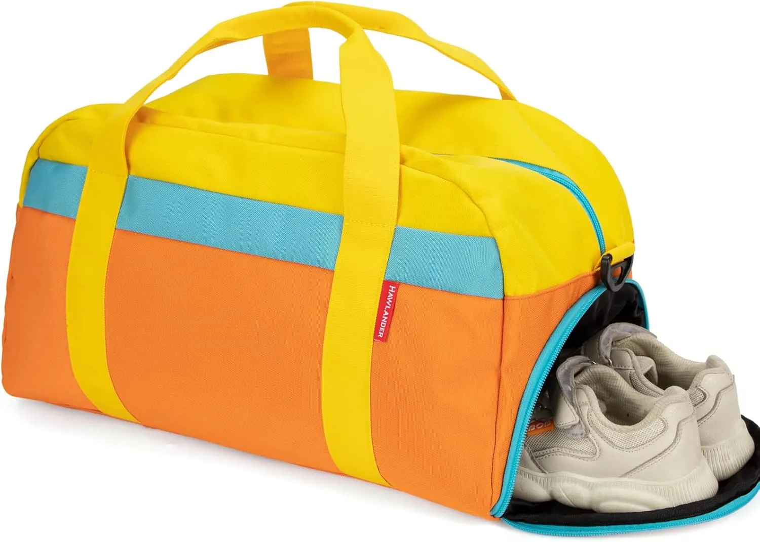 HawLander Kids Duffle Bag for Boys or Girls, Fit School Practice, or Overnight Travel (Orange)