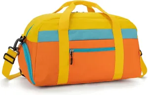 HawLander Kids Duffle Bag for Boys or Girls, Fit School Practice, or Overnight Travel (Orange)
