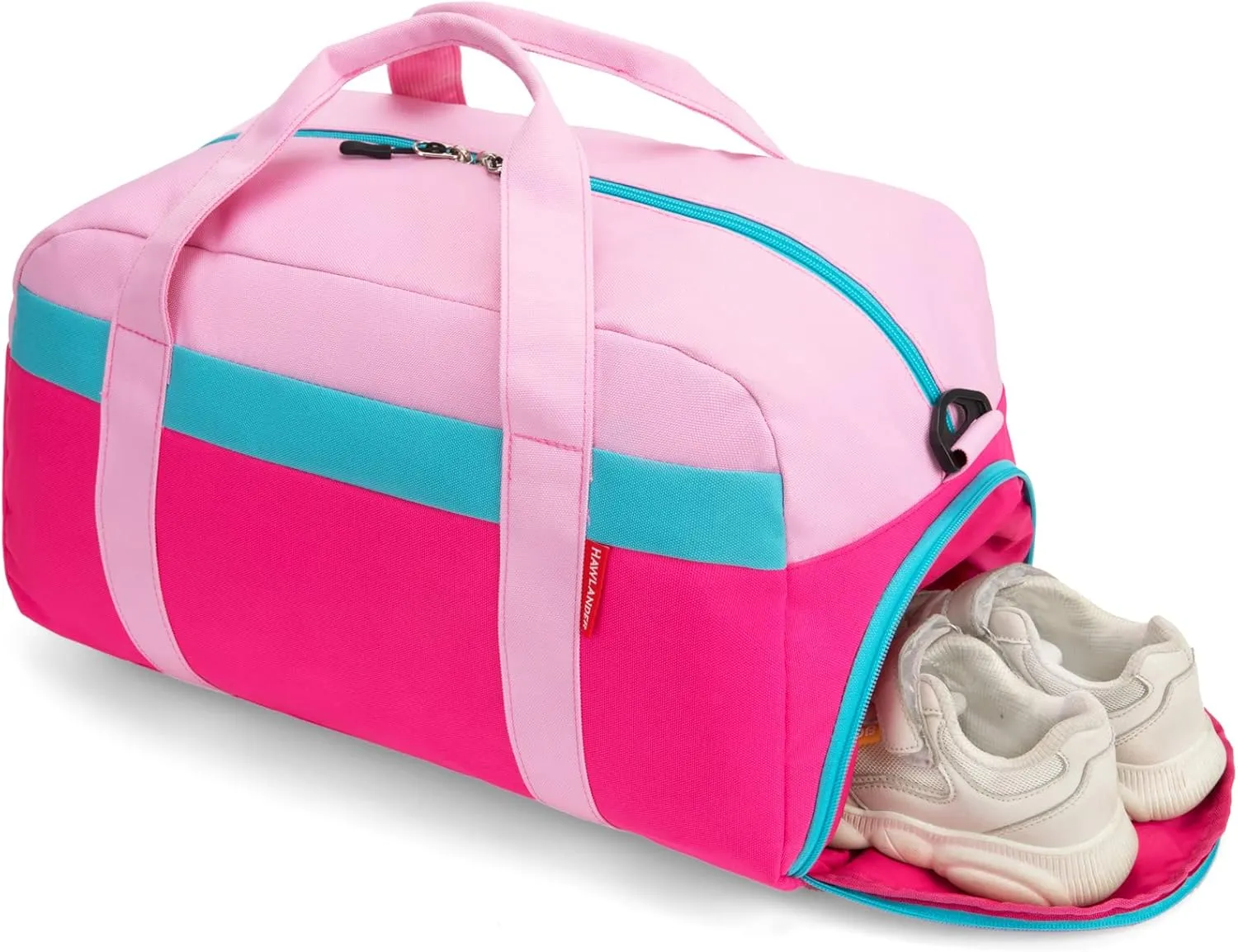 HawLander Kids Duffle Bag for Boys or Girls, Fit School Practice, or Overnight Travel (Pink)