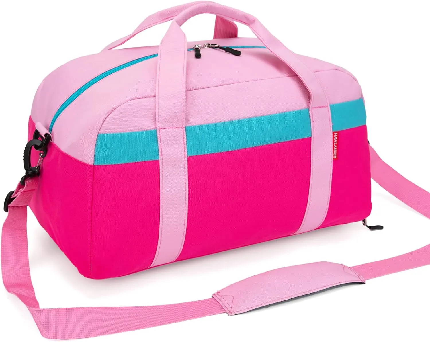 HawLander Kids Duffle Bag for Boys or Girls, Fit School Practice, or Overnight Travel (Pink)
