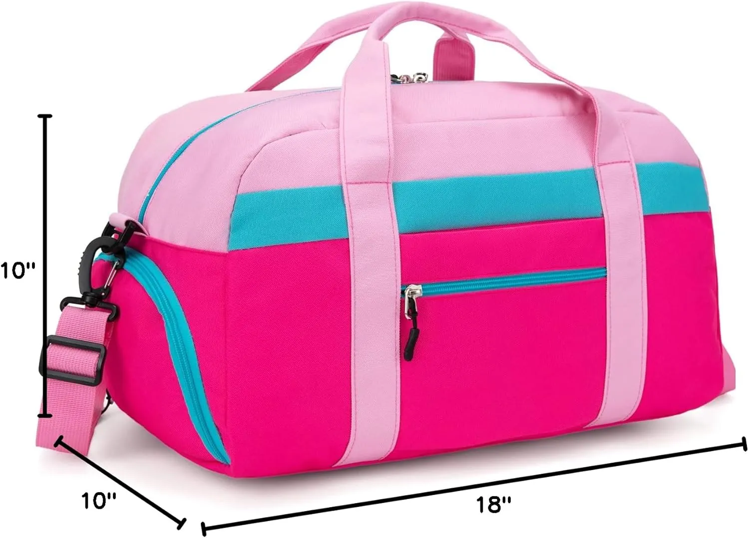 HawLander Kids Duffle Bag for Boys or Girls, Fit School Practice, or Overnight Travel (Pink)