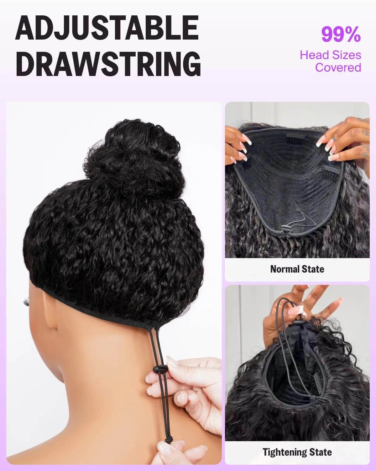 Headband Wig Human Hair Yaki Straight Human Hair Half Wig Ponytail Extension Machine Made Headband Wig, Drawstring Ponytail for Black Women 20 Inch