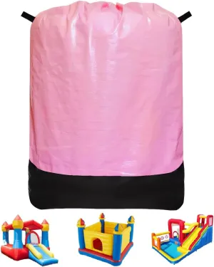 Heavy Duty Water-Resistant Inflatable Bounce House Storage Bag with Drawstring, Flat 39" x 47", for Residential & Commercial Use-Pink