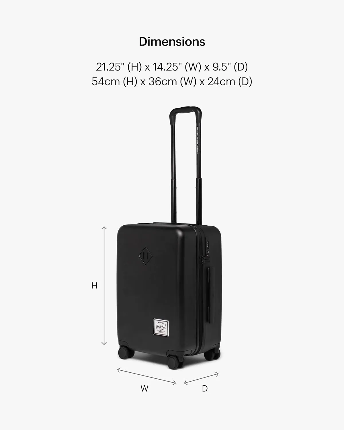 Herschel Supply Co. Heritage Hardshell Luggage, Ash Rose, Carry-On 21-Inch