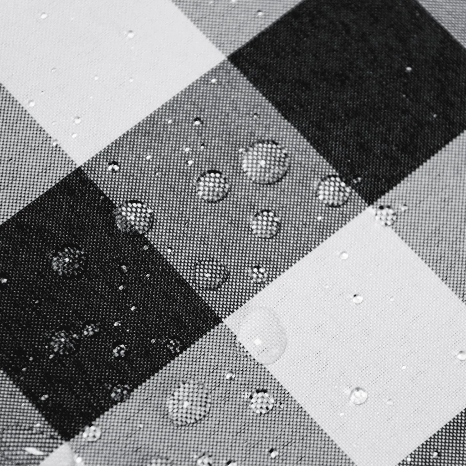 Hiasan Checkered Round Tablecloth 90 Inch - Waterproof Stain and Wrinkle Resistant Washable Fabric Table Cloth for Dining Room Party Outdoor Picnic, Black and White