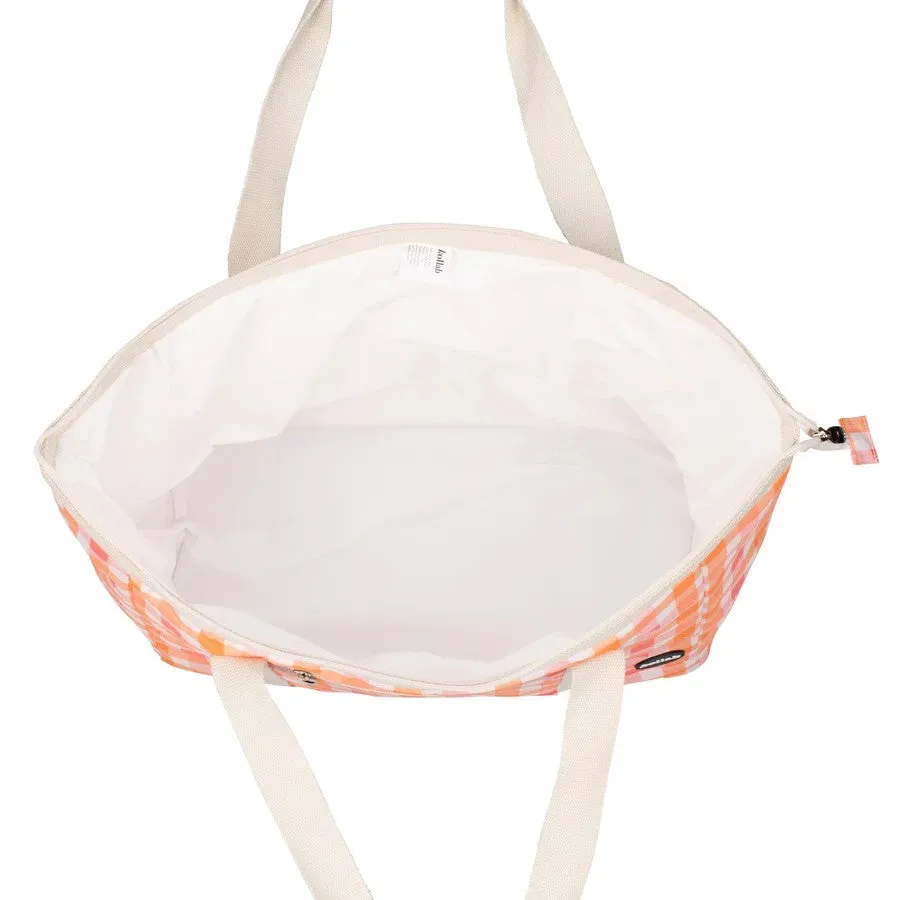 Holiday Tote Bag | Watermelon Peach Check