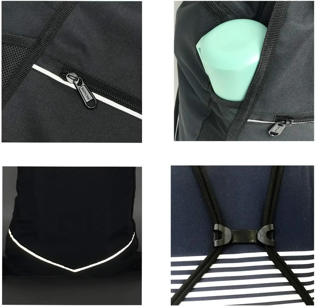 HOLYLUCK Packable Drawstring Sackpack Wet Pocket with Zipper and Water Bottle Mesh Pockets (Green)