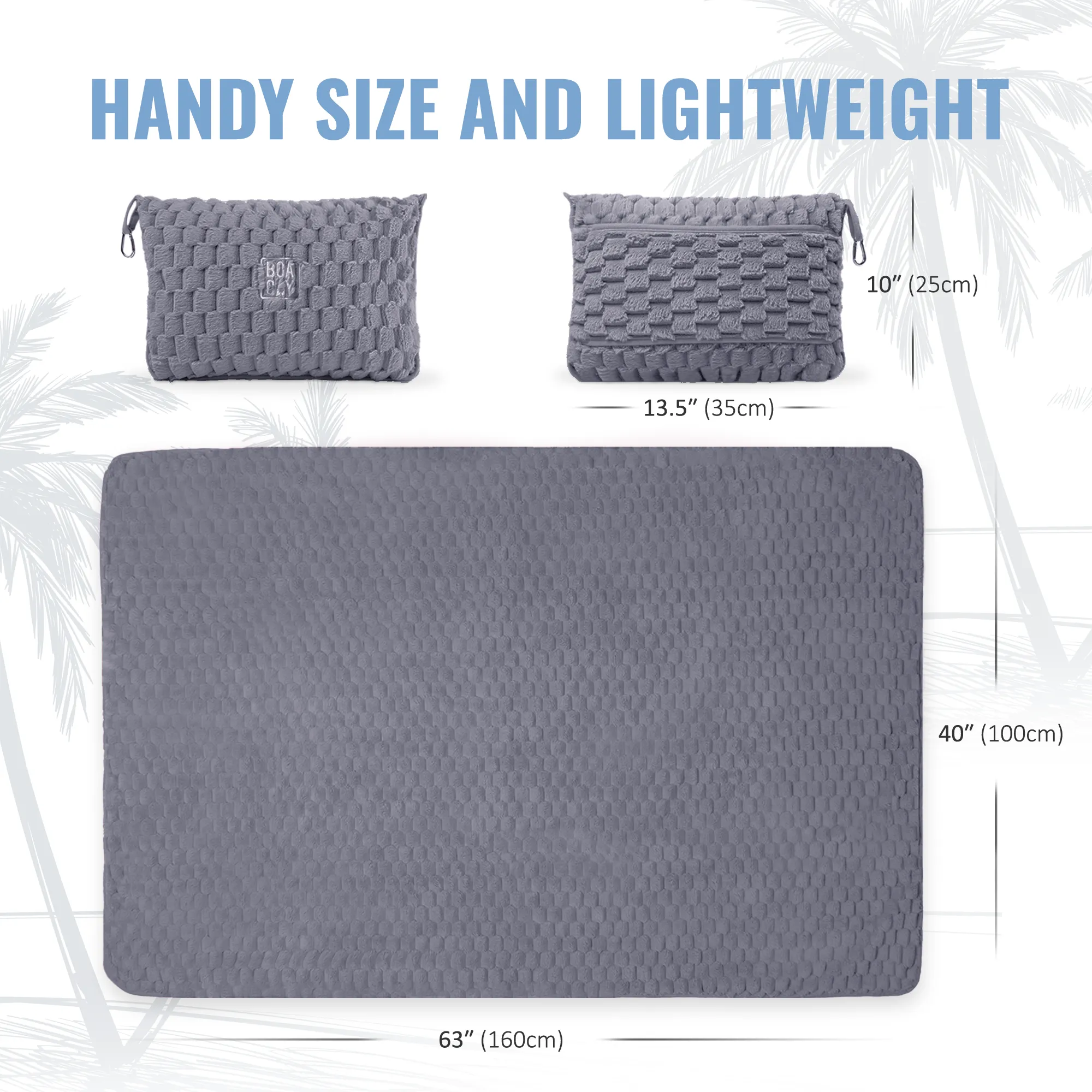 Honeycomb Packable Travel Blanket - Gray