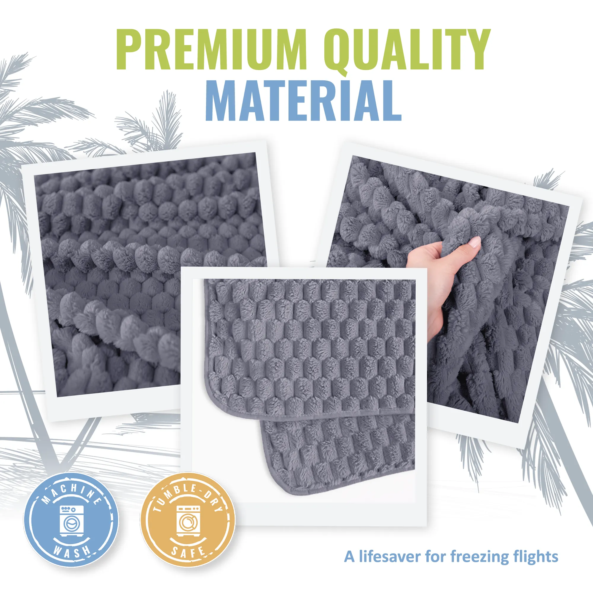 Honeycomb Packable Travel Blanket - Gray