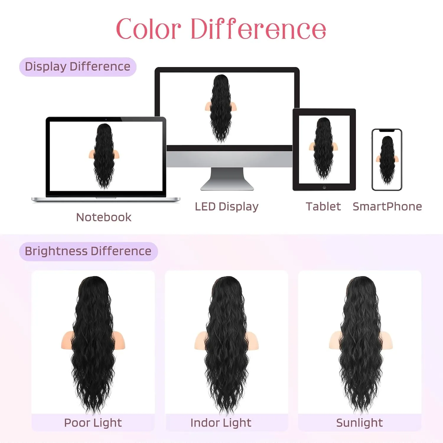 HOOJIH Ponytail Extension, Drawstring Ponytail Hair Extensions 26 Inch Long Curly Wavy Ponytail Natural Wavy Synthetic Hairpiece for Women Daily Use - Light Golden Blonde with White Blonde