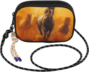 Horses Running Desert Crossbody Bags for Women Cell Phone Purses Women's Shoulder Handbags Wallet Purse with Adjustable Strap