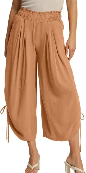 HOTIAN Women's Cotton Linen Boho Pants Summer High Waisted Casual High Waist Lounge Harem Pant 2025
