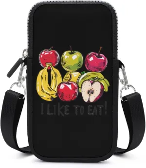 I Like To Eat Apples And Bananas Crossbody Bag for Women Men Phone Purses Shoulder Bag Handbag