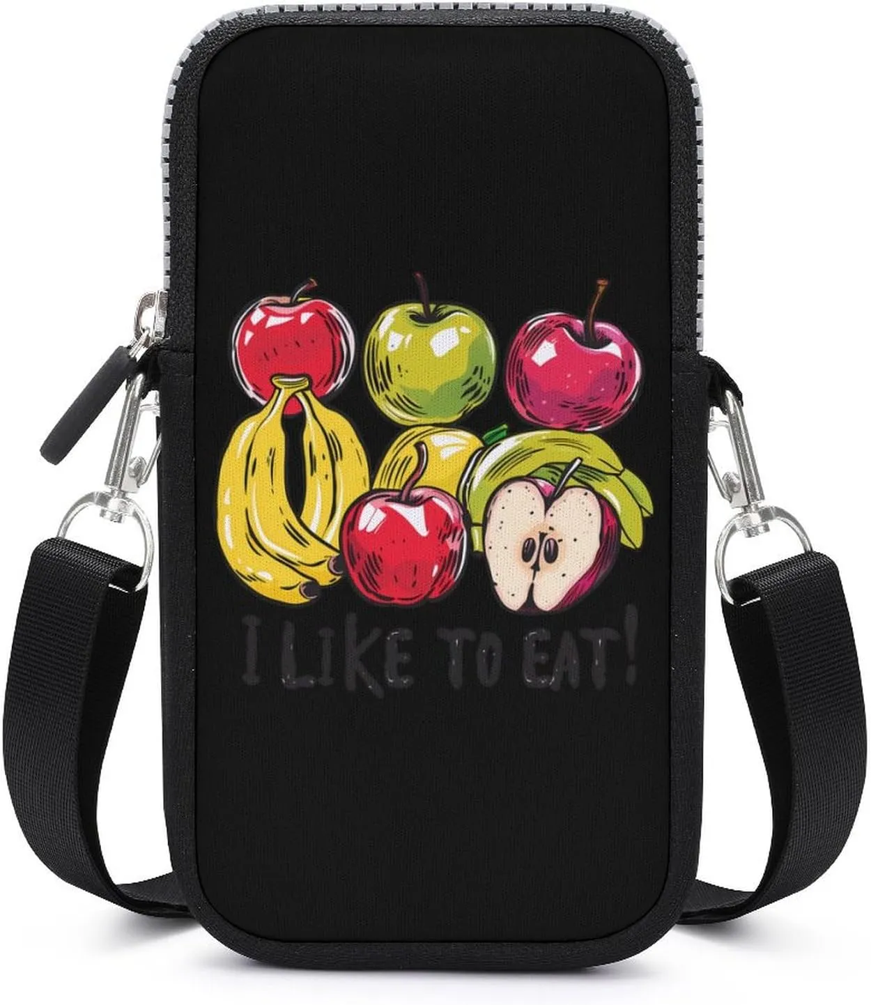 I Like To Eat Apples And Bananas Crossbody Bag for Women Men Phone Purses Shoulder Bag Handbag