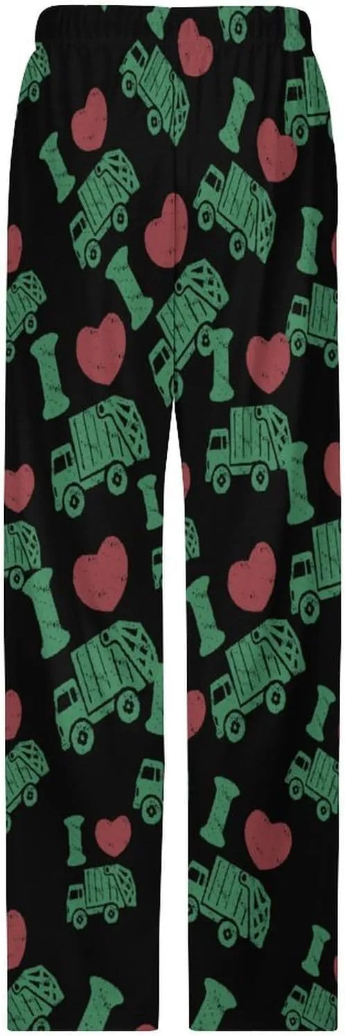 I Love Garbage Truck Women Pajama Pants Sleepwear Casual Lounge Bottoms